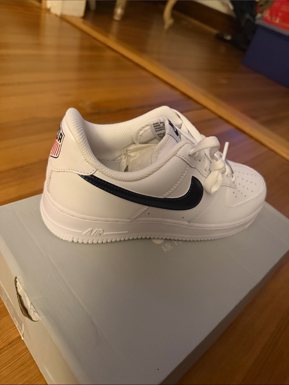 Nike men White Sneakers with Black Swoosh